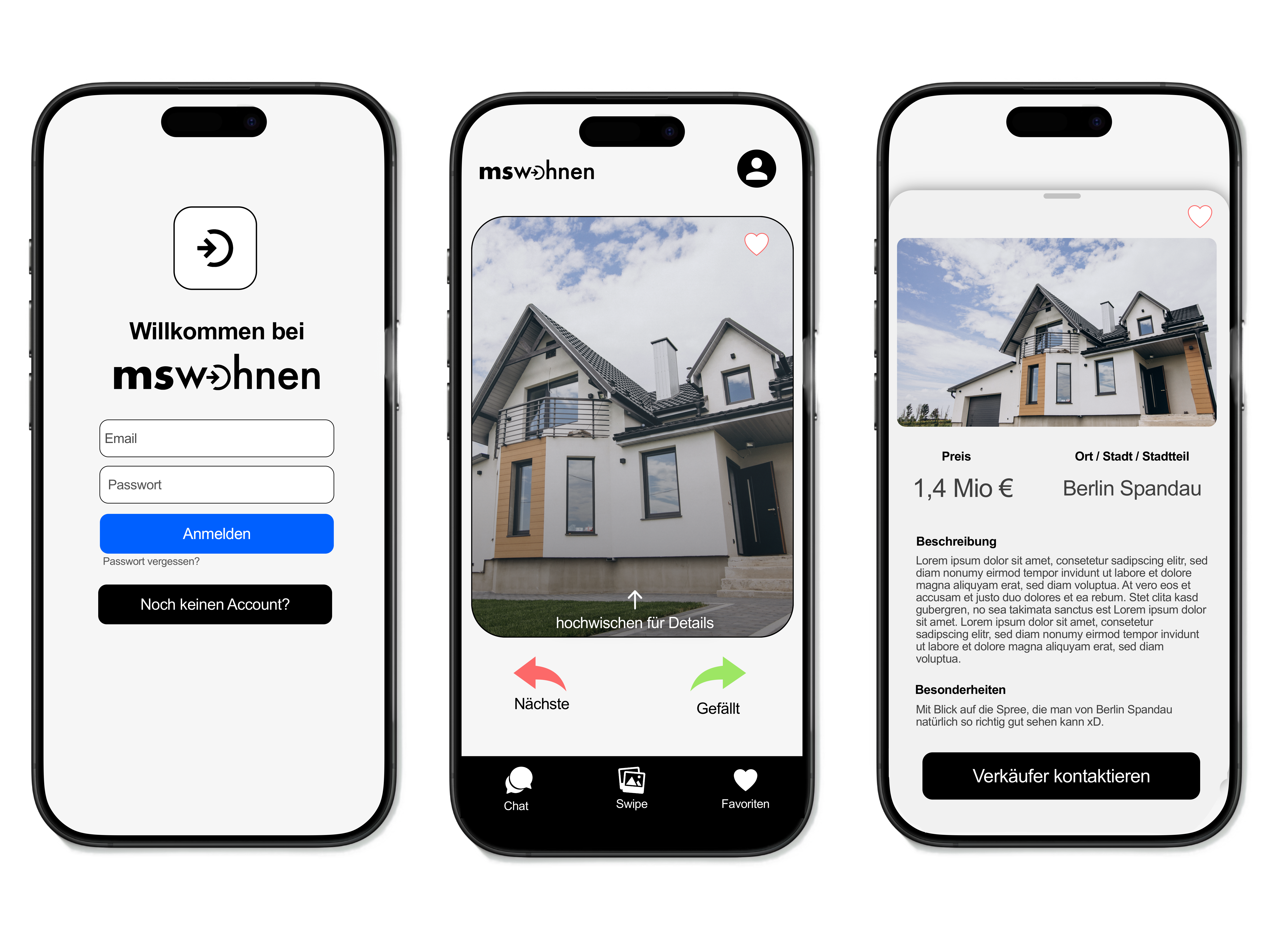 mswohnen UI/UX Design Mockup